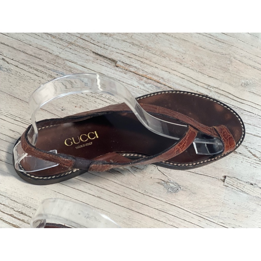 Gucci Women's Brown Leather Sandals size 36.5 - Picture 9 of 16